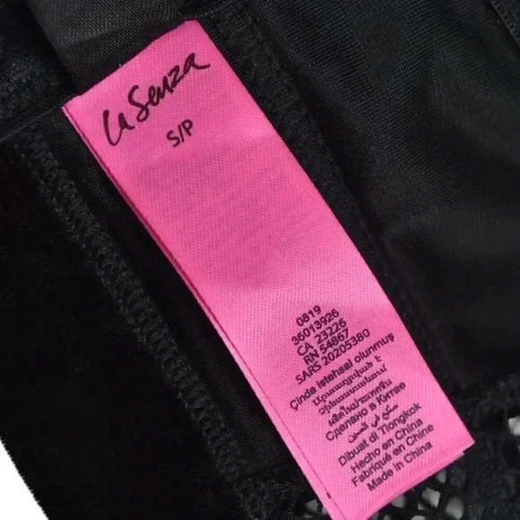 La Senza Velvet Strappy  Bralette Bra Mesh Black Size Small - Picture 11 of 12